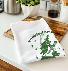 Rocking Around The Christmas Tree Cotton Tea Towel