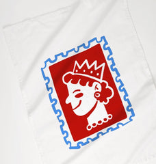 British Queen Stamp Organic Cotton Tea Towel