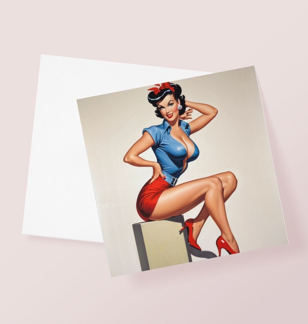 Rockabilly Pin Up Greetings Card