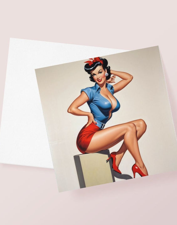 Rockabilly Pin Up Greetings Card