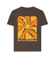 70s Retro Graphic Organic Summer T Shirt Chocolate