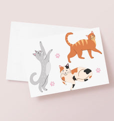 Playful Cats Greetings Card