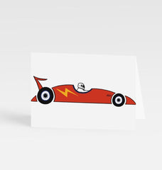 Red Racing Car Greetings Card