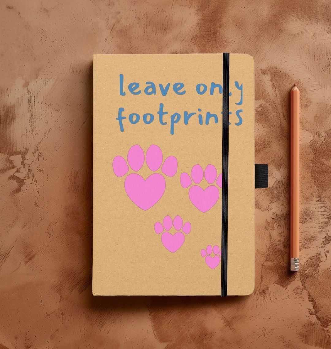 Kraft Notebook Leave Only Footprints