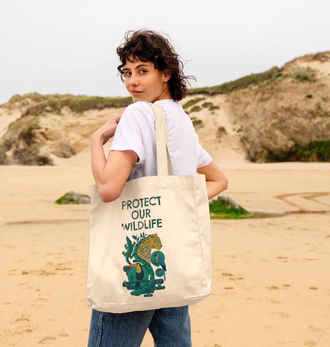 Protect Our Wildlife Organic Cotton Tote Bag