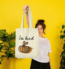 Organic Cotton Tote Bag Graphic Bee Kind