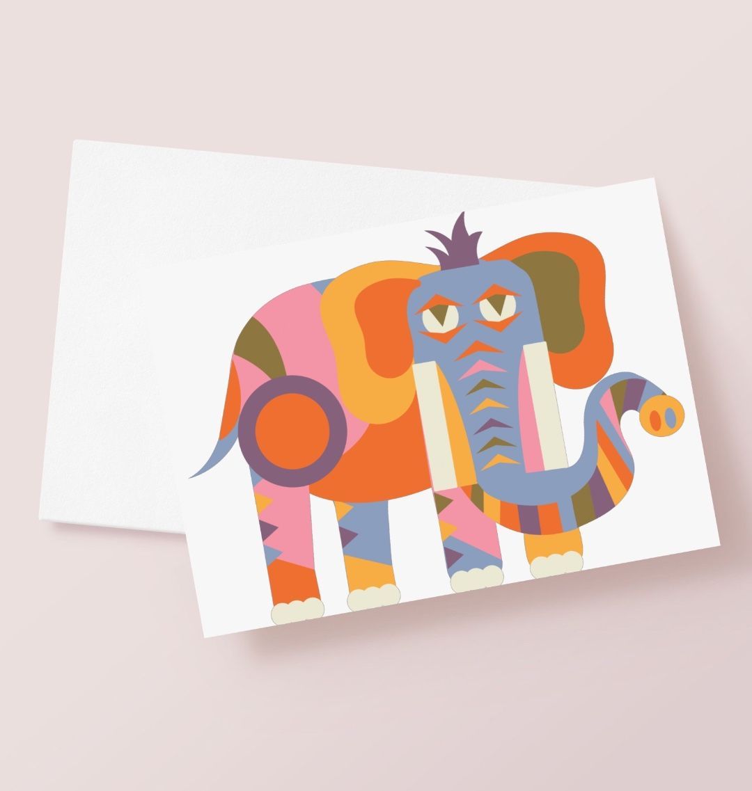 The Funky Elephant Greetings Card