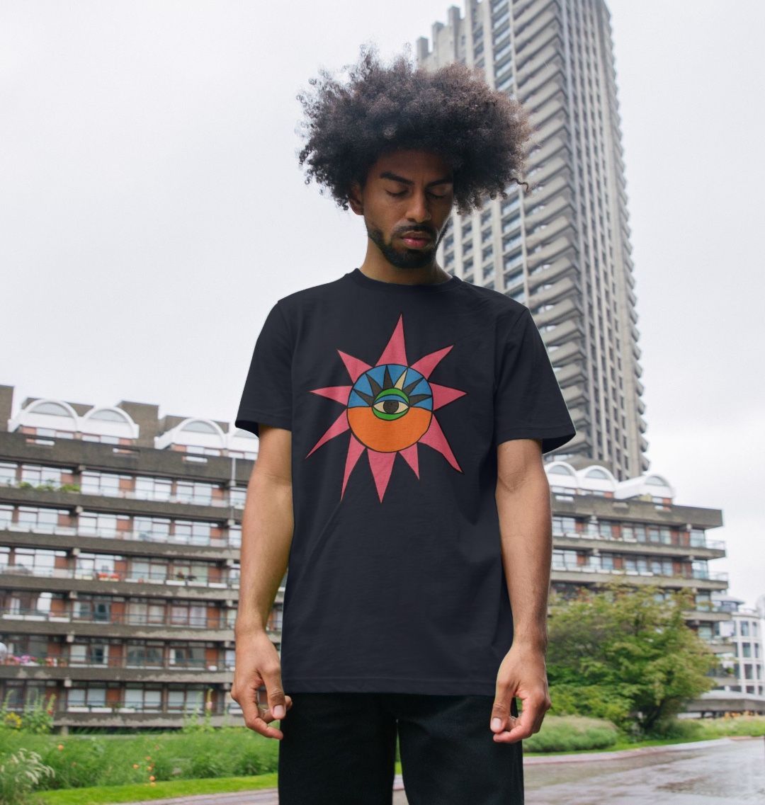 Retro Streetwear Sun Eye Graphic T-Shirt Organic