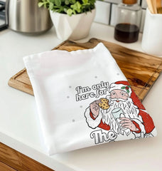 Funny Father Christmas Organic Tea Towel