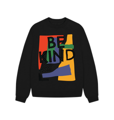 80s Retro Be Kind Crewneck Sweatshirt Black