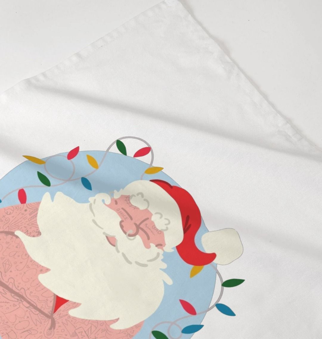 Father Christmas Printed Tea Towel Cotton