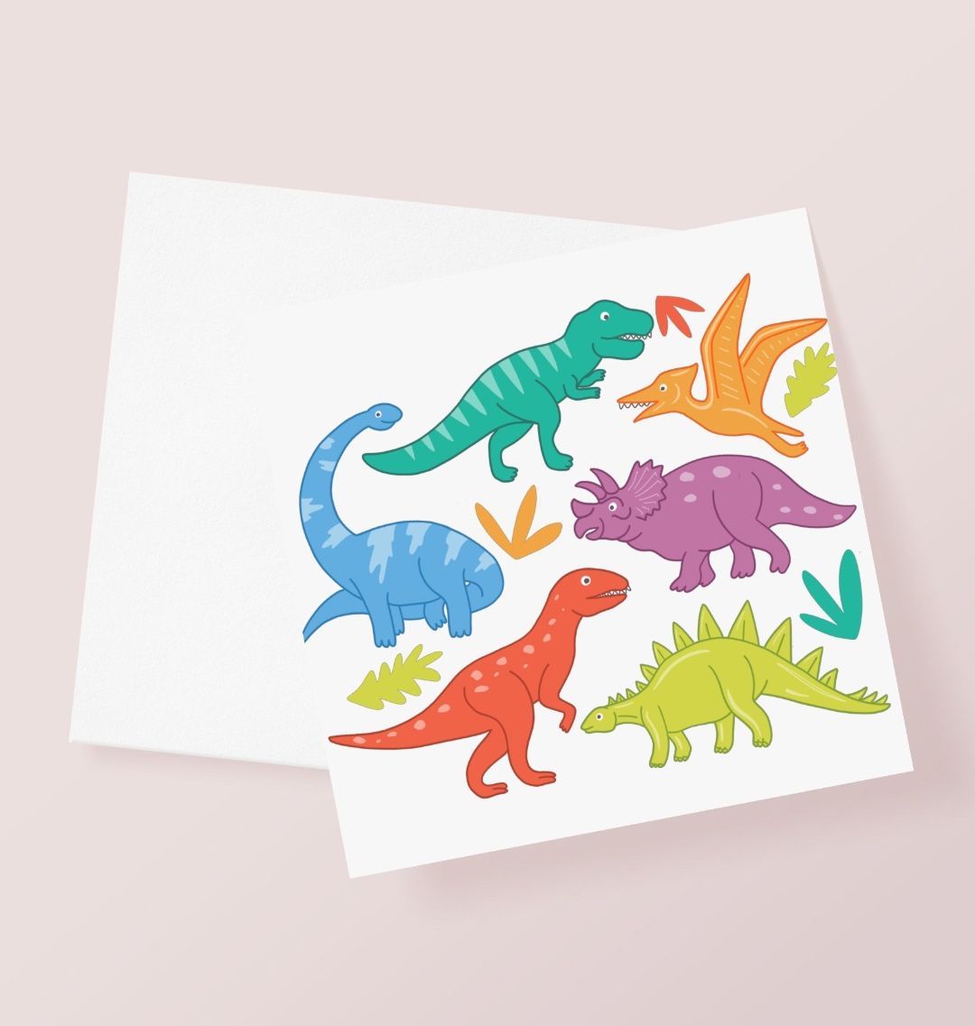 Types Of Dinosaurs Greetings Card