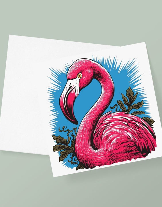 Pink Flamingo Greetings Card