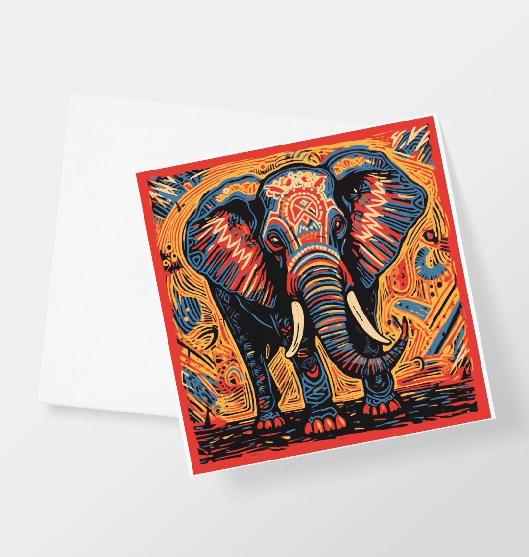 Indian Elephant Greetings Card