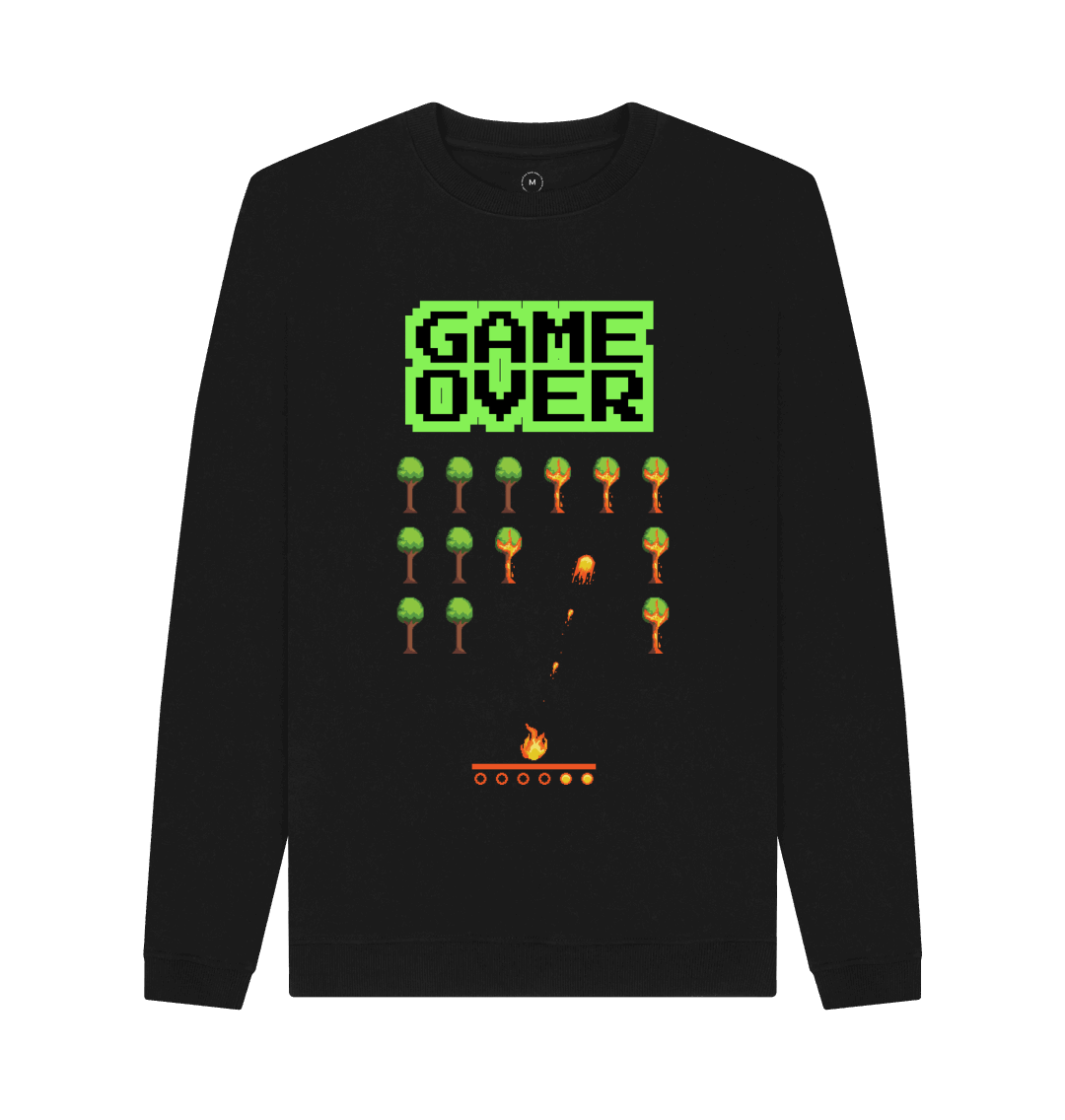 80s Retro Game Over Streetwear Sweater Black Black