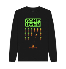 80s Retro Game Over Streetwear Sweater Black Black