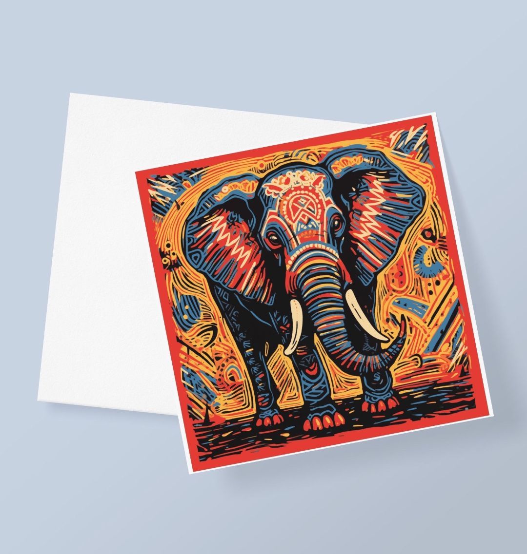 Indian Elephant Greetings Card