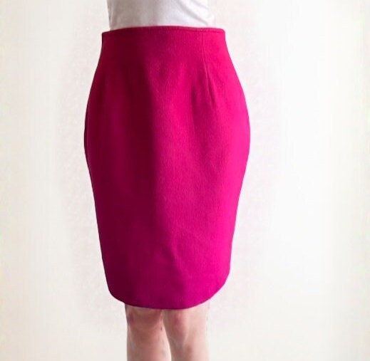 Vintage 70s Pencil Skirt Hot Pink