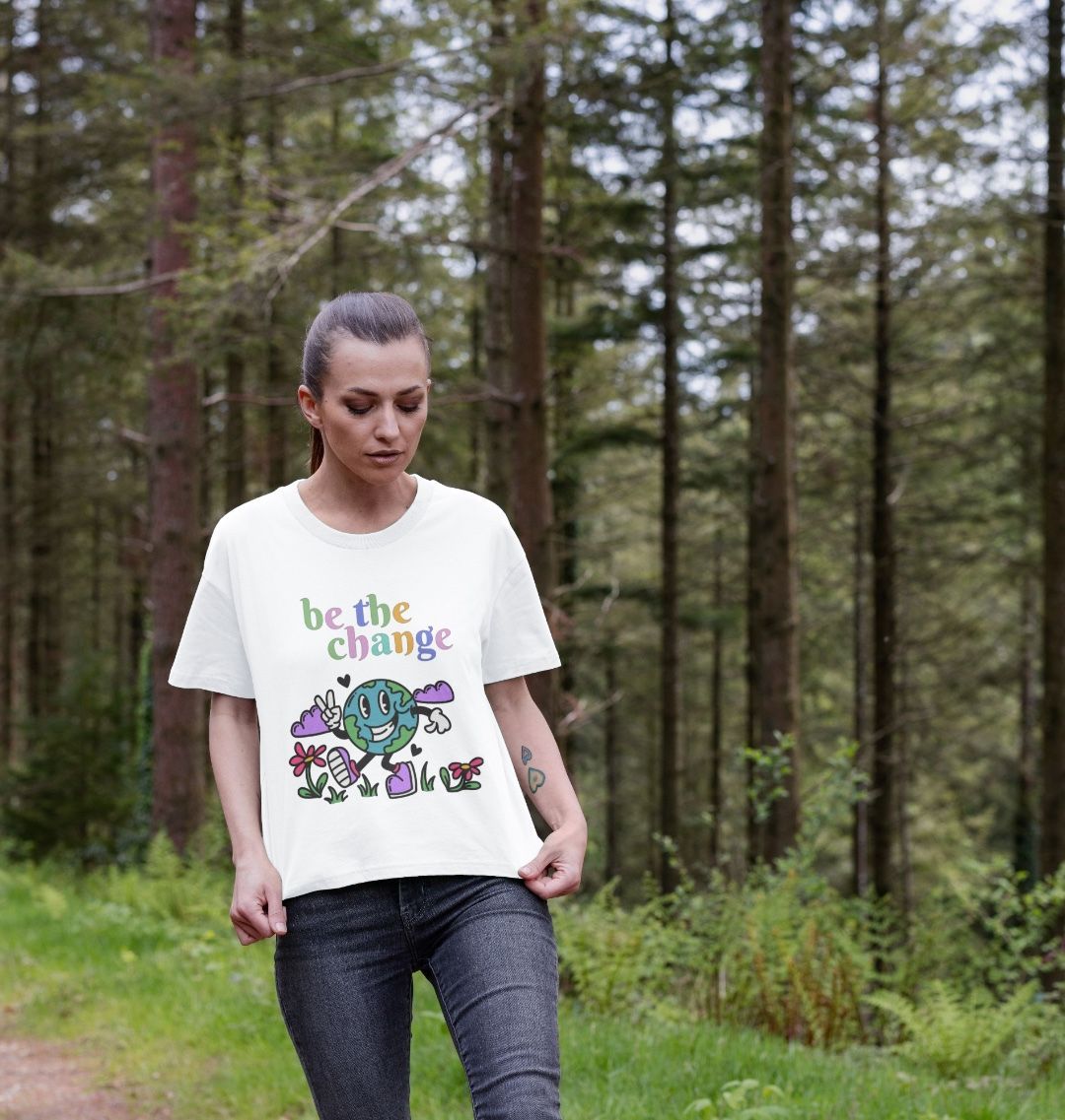 Organic Cotton Graphic T Shirt Be The Change