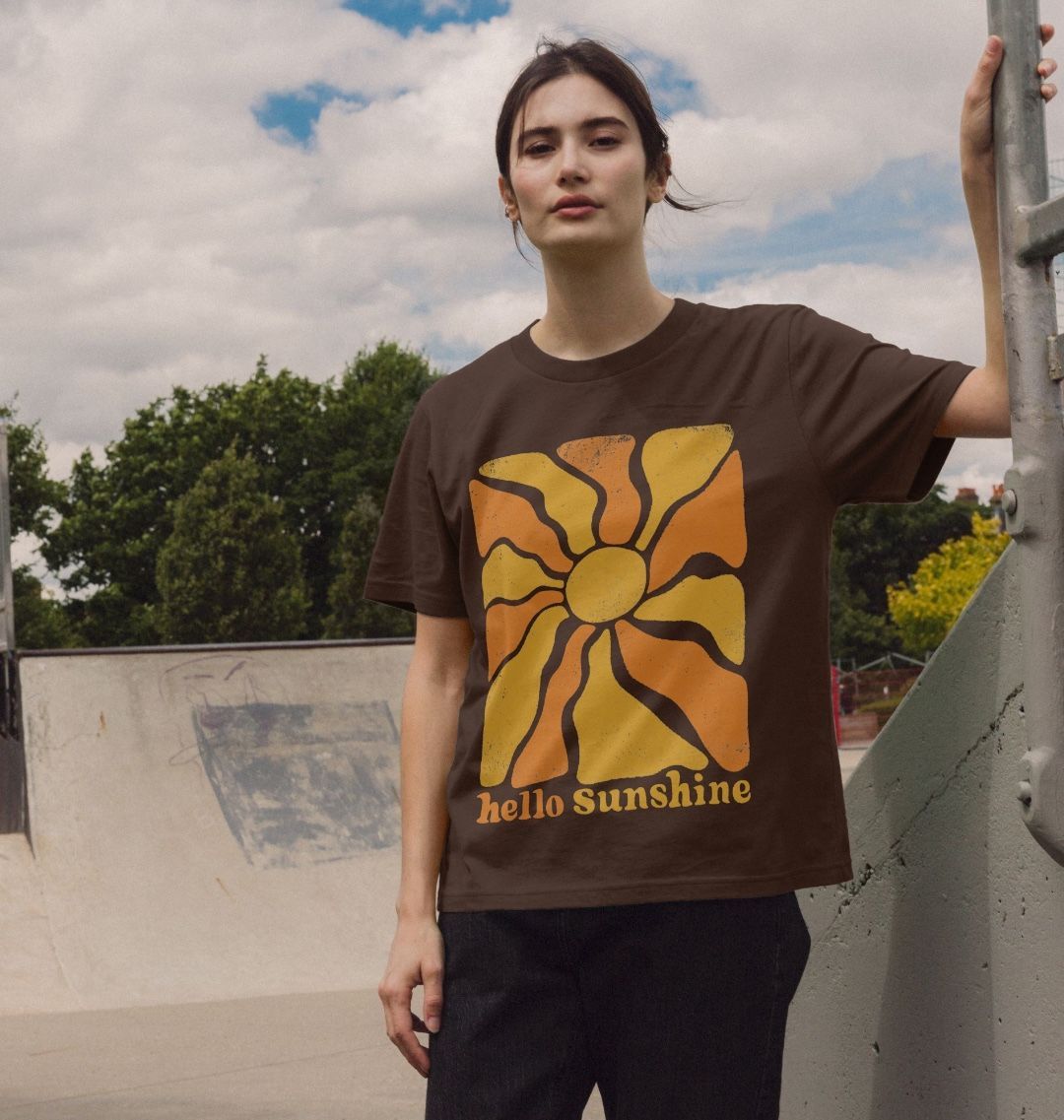 70s Retro Graphic Organic Summer T Shirt