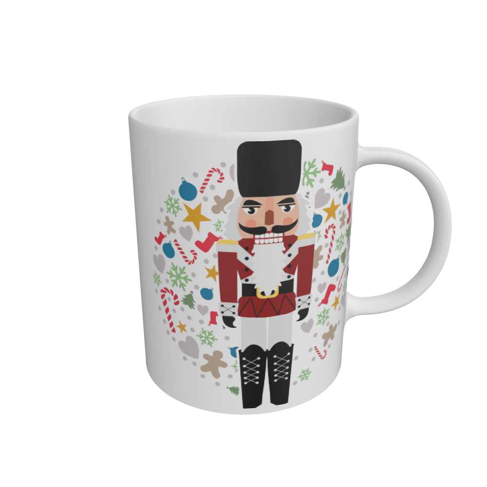 Christmas Nutcracker Ceramic Mug White One Size