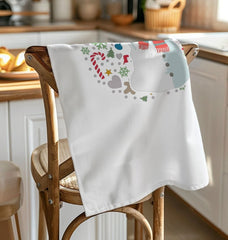 Christmas Snowman Printed Tea Towel