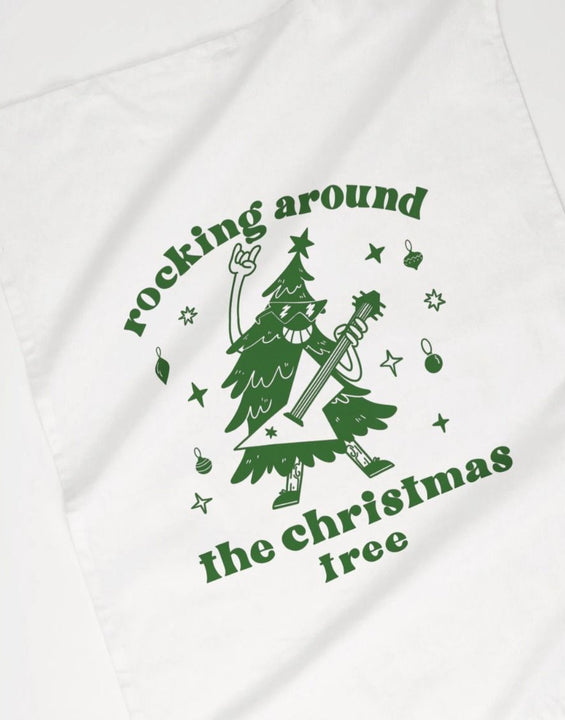 Rocking Around The Christmas Tree Cotton Tea Towel