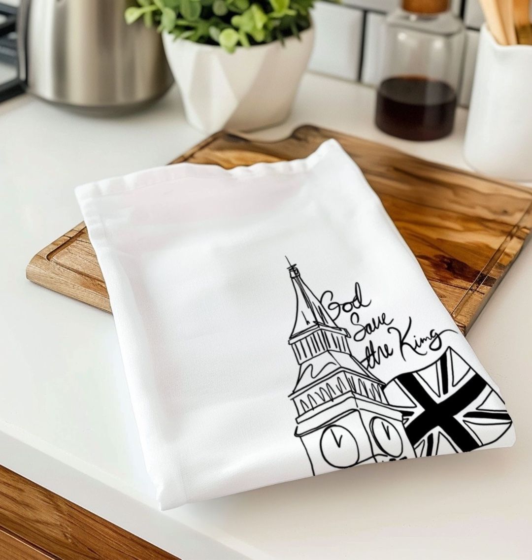 Celebrate The British Monarchy Organic Cotton Tea Towel