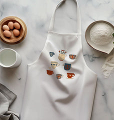 British Tea Cups Organic Cotton Kitchen Apron