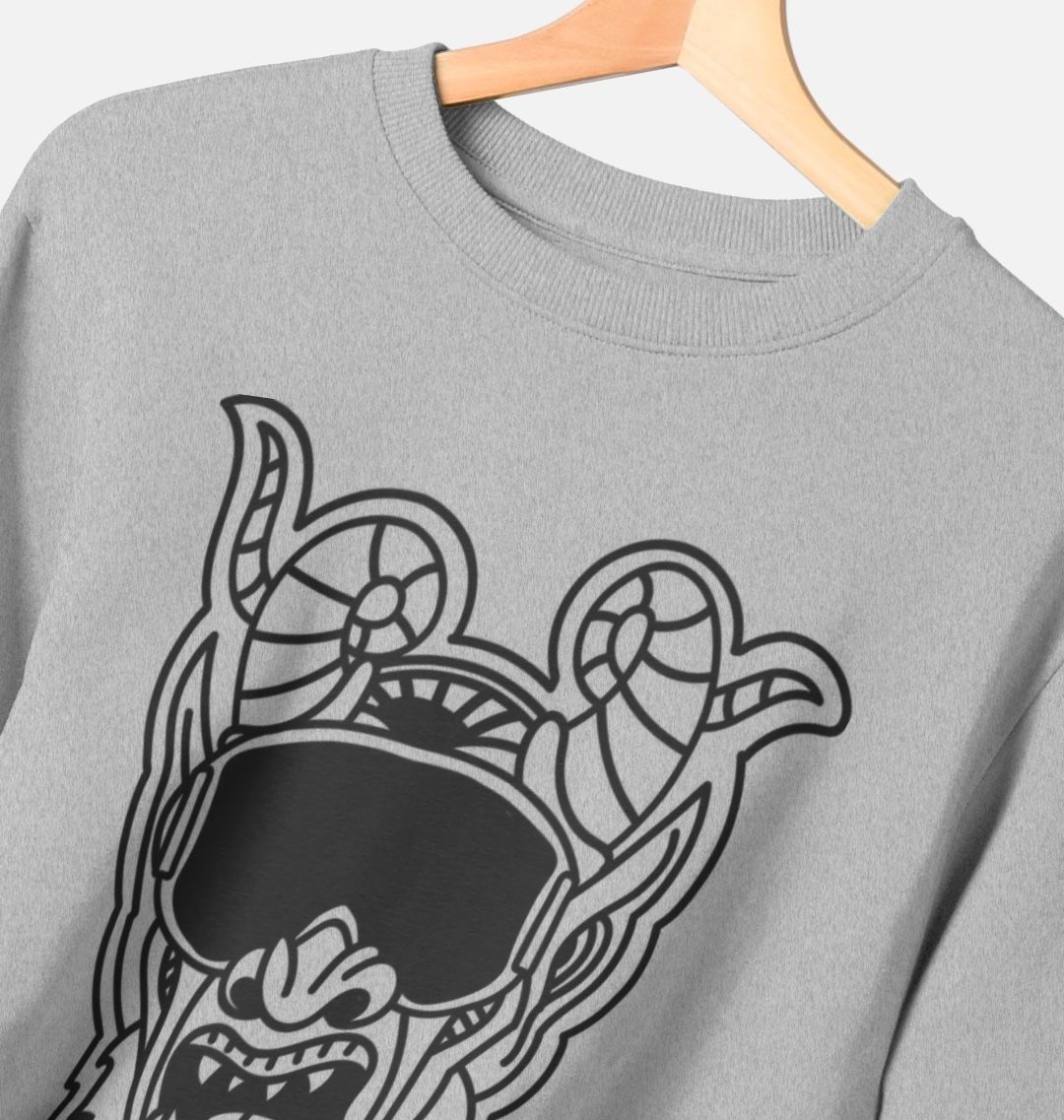 Graphic Crewneck Sweatshirt Monster Comic