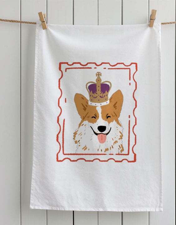 Royal Corgi Organic Cotton Tea Towel