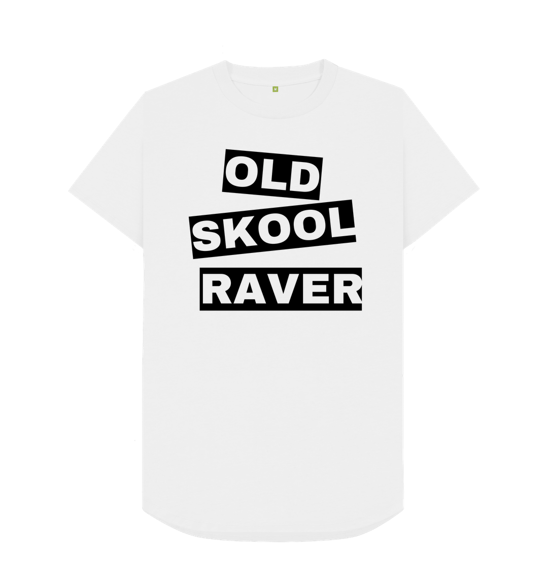 Mens Old Skool Raver Organic Cotton T Shirt White