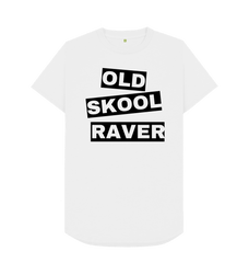 Mens Old Skool Raver Organic Cotton T Shirt White