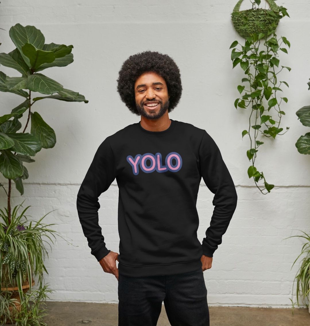 YOLO Crewneck Graphic Sweatshirt