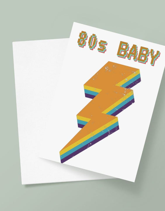 Retro 80s Baby Greetings Card