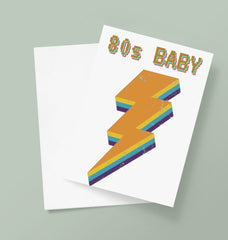 Retro 80s Baby Greetings Card