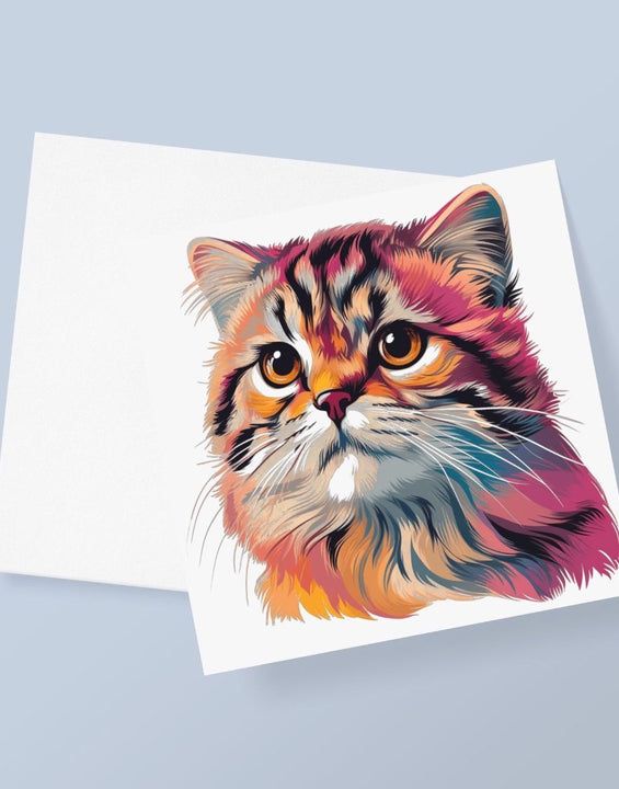 Cat Art Greetings Card