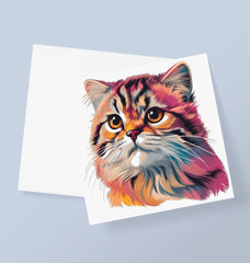 Cat Art Greetings Card