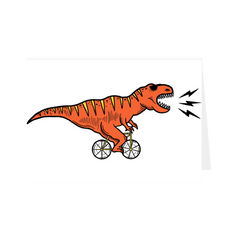 Dinosaur Roar Greetings Card White 5