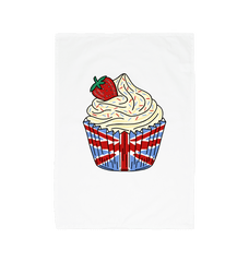 British Cup Cake Organic Cotton Tea Towel White One Size