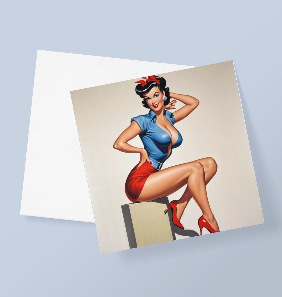 Rockabilly Pin Up Greetings Card