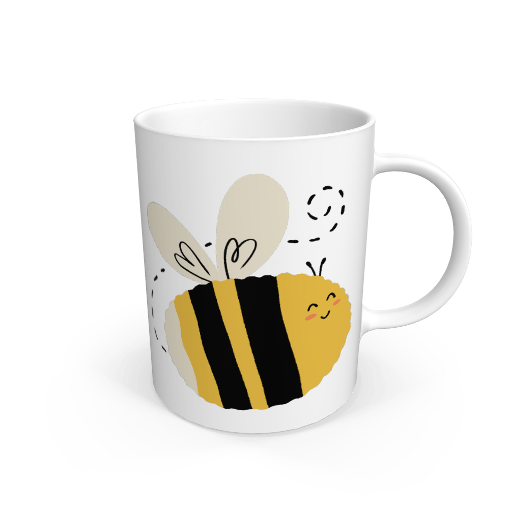 Natural Ceramic Mug Buzz Bee White One Size