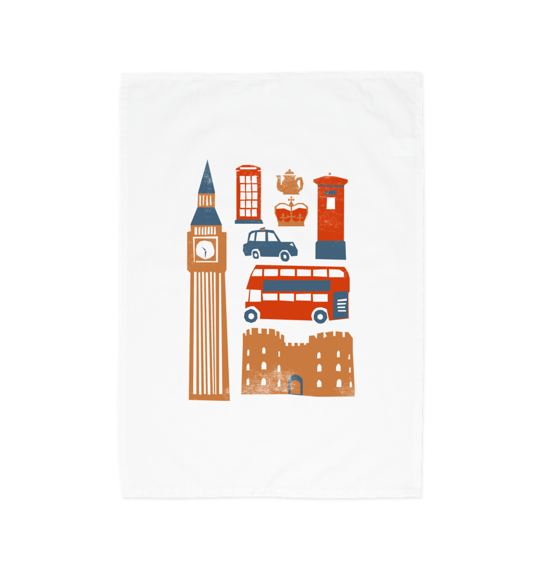 London Organic Cotton Tea Towel White One Size