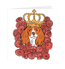 King Charles Dog Greetings Card White 12.5cm x 12.5cm