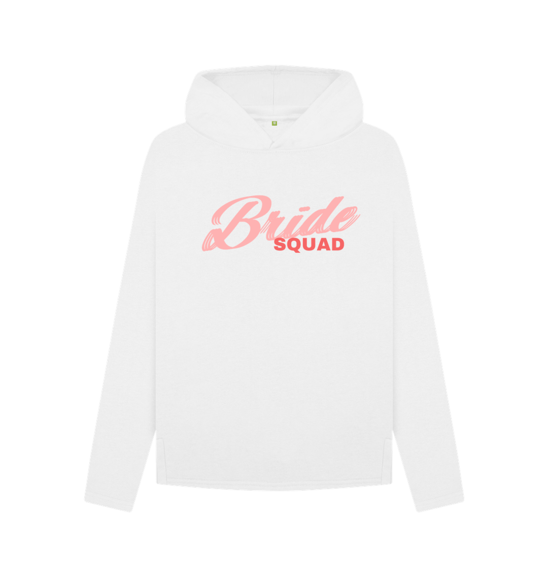 Organic Cotton Graphic Hoodie Bride Squad White