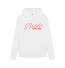 Organic Cotton Graphic Hoodie Bride Squad White