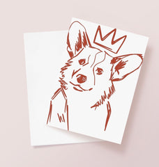 Queens Royal Corgi Greetings Card