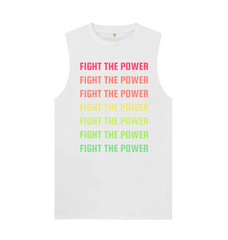 Organic Graphic Vest Fight The Power White