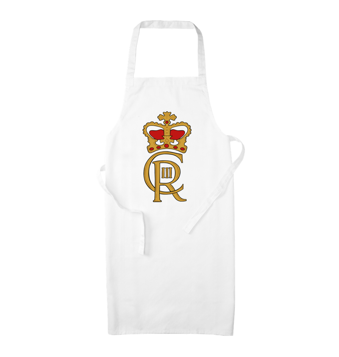 King Charles Royal Organic Cotton Kitchen Apron White One Size