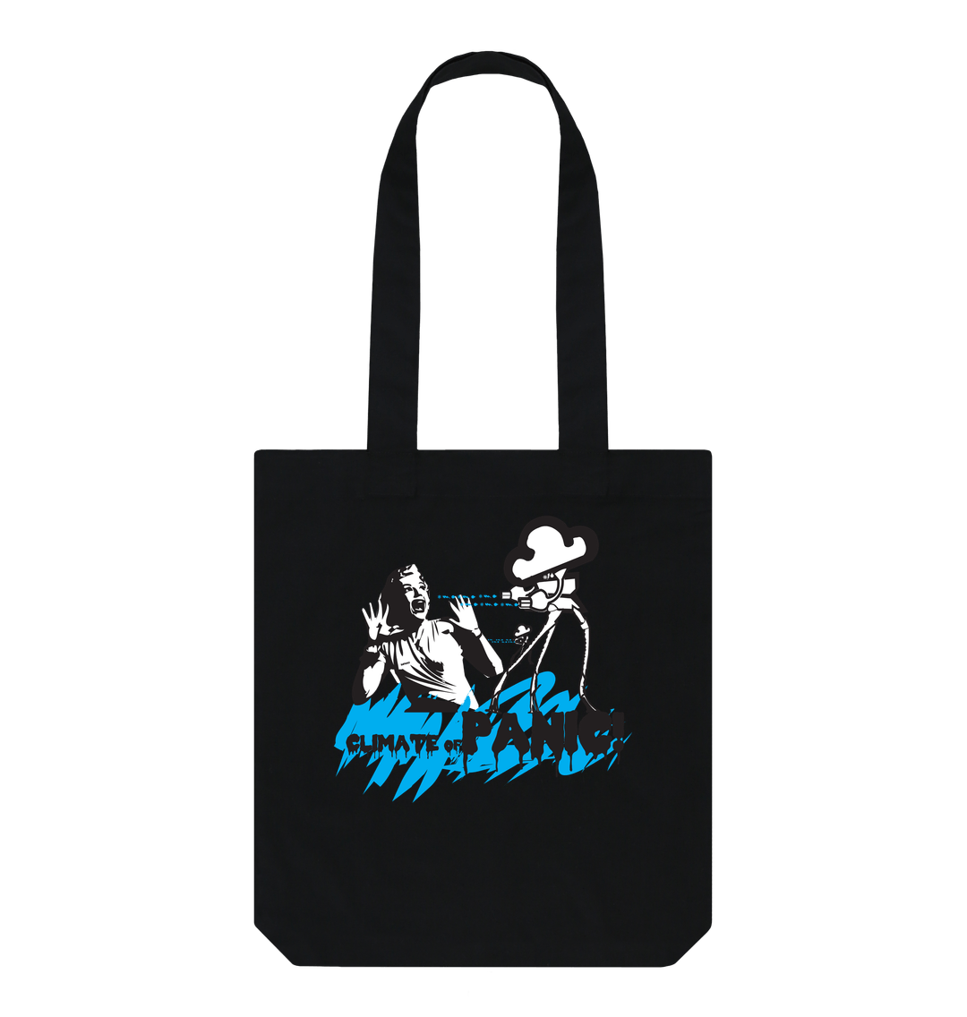 Organic Cotton Printed Tote Bag Climate of Panic Black One Size